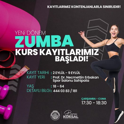 Yeni dönem zumba kursu kayıtları başladı