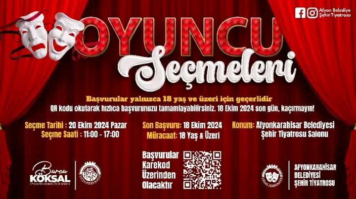 Belediye Şehir Tiyatrosu Oyuncu Seçmeleri 20 Ekim'de başlayacak