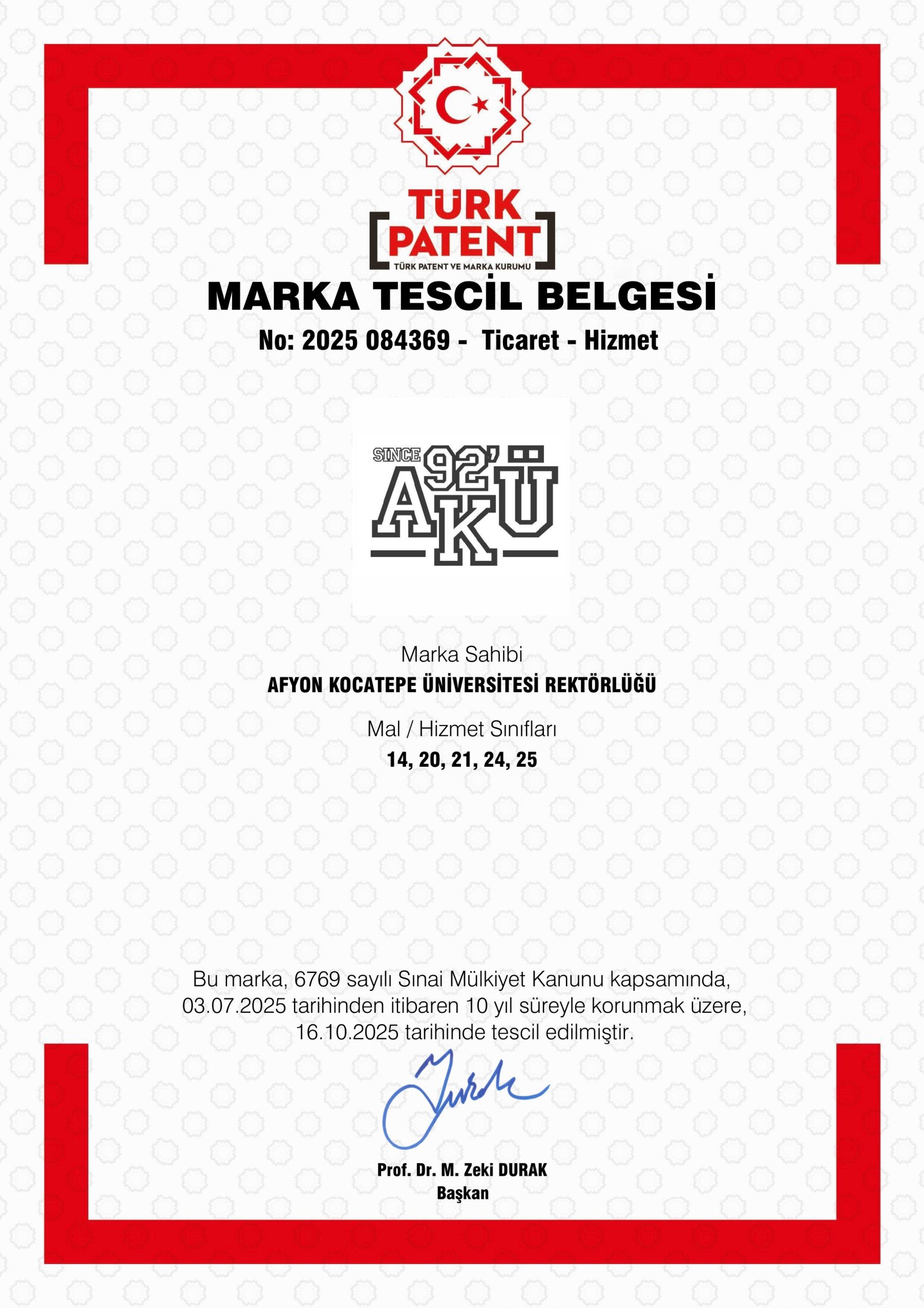 AKÜ'nün Fikri Mülkiyet Başarıları Artıyor