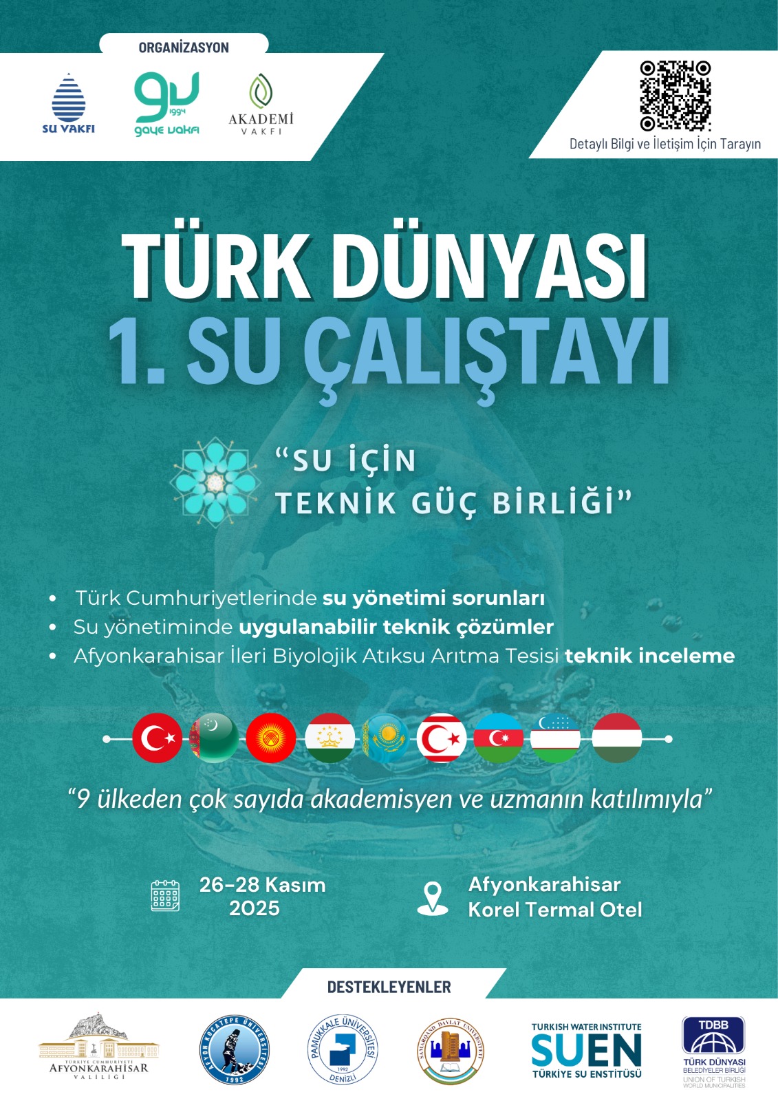 Türk Dünyası 1. Su Çalıştayı İlimizde Yapılacak