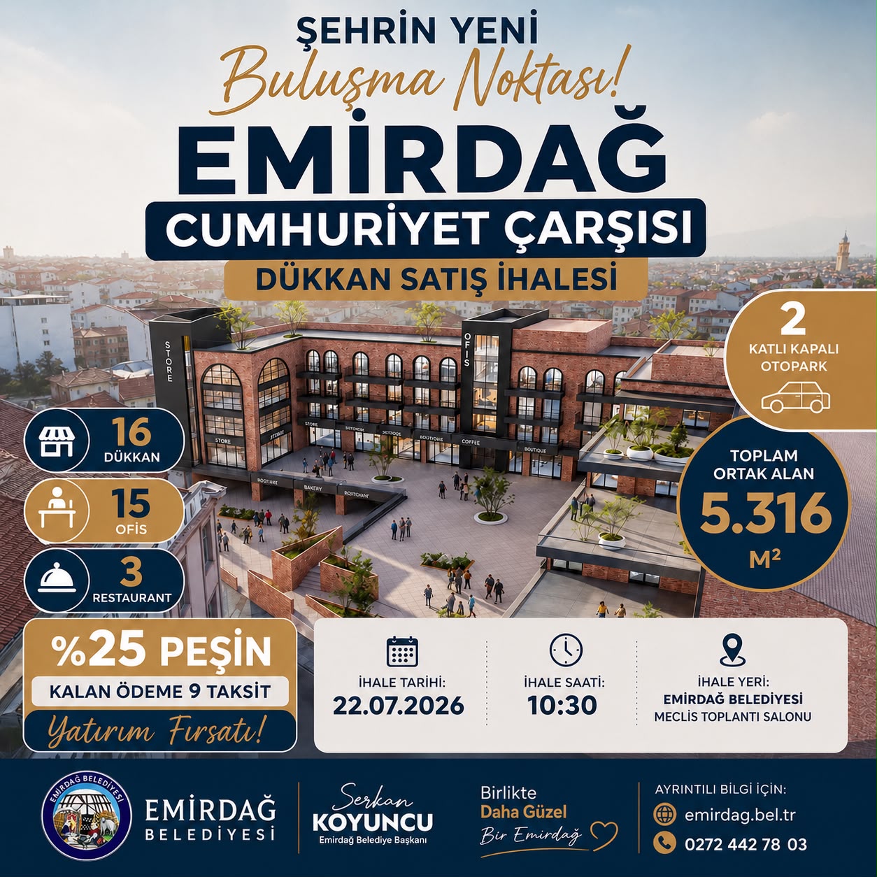 Emirdağ'da Dükkan Satış İhalesi Yapılacak