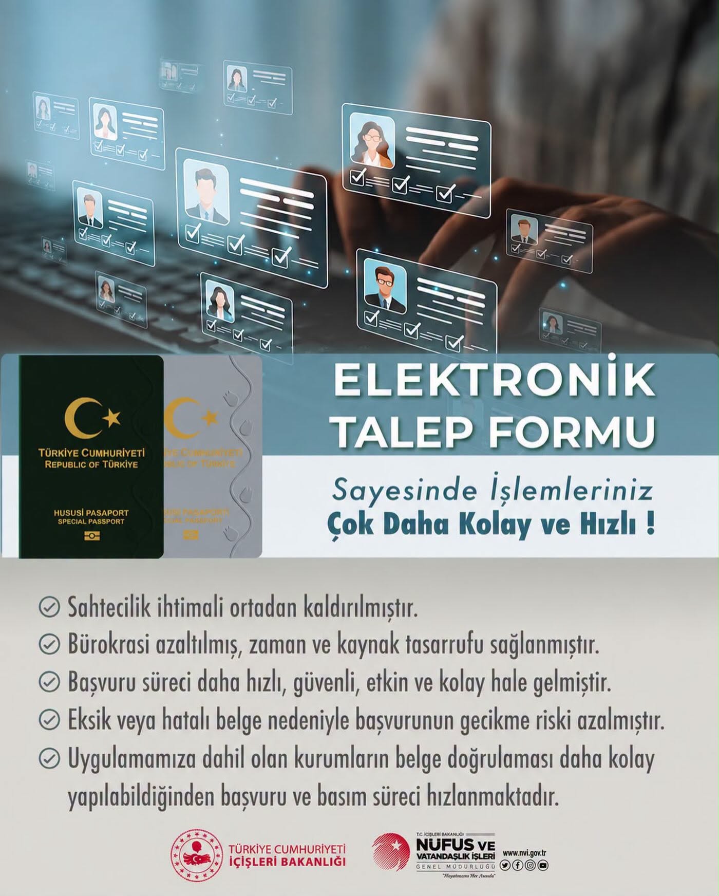 Elektronik Talep Formu ile Pasaport Başvurularında Yeni Kolaylık