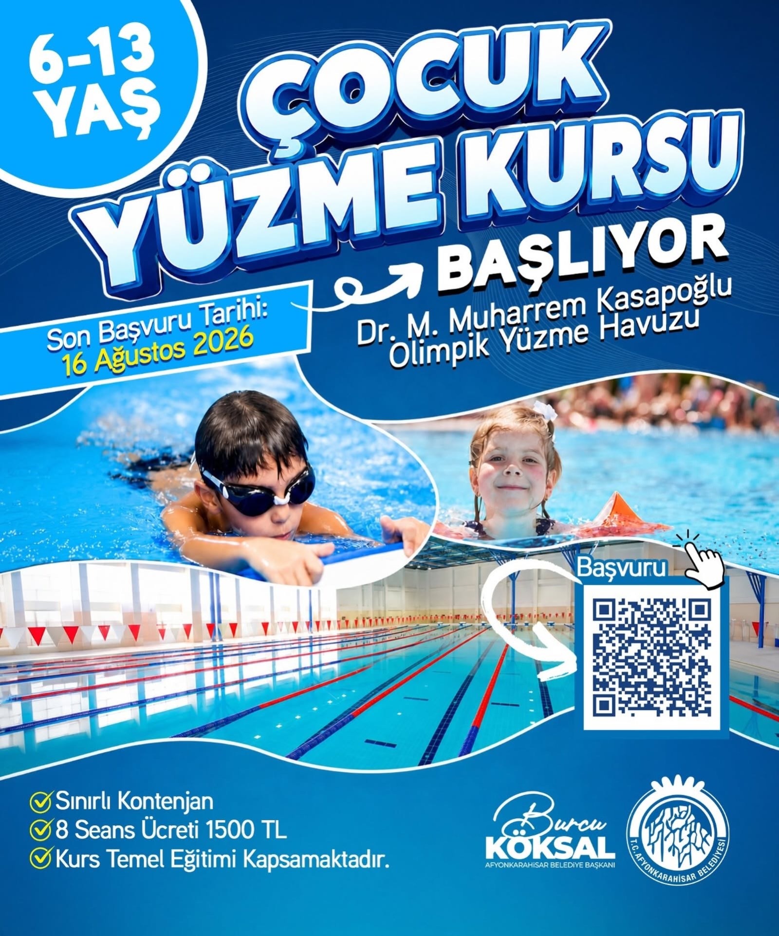 Çocuk Yüzme Kursu Başlıyor