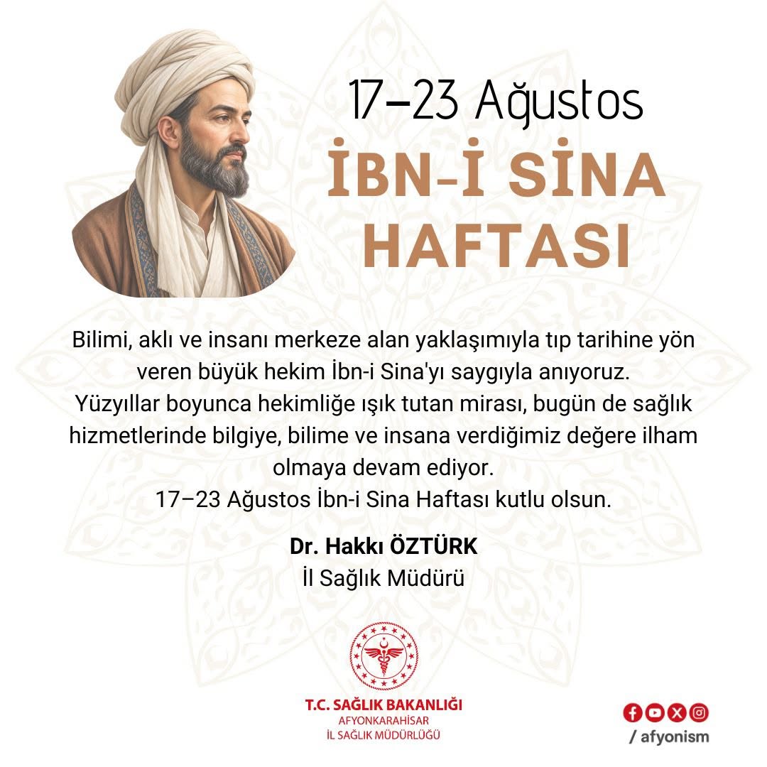 Dr. Öztürk'ten İbn-i Sina Haftası Mesajı