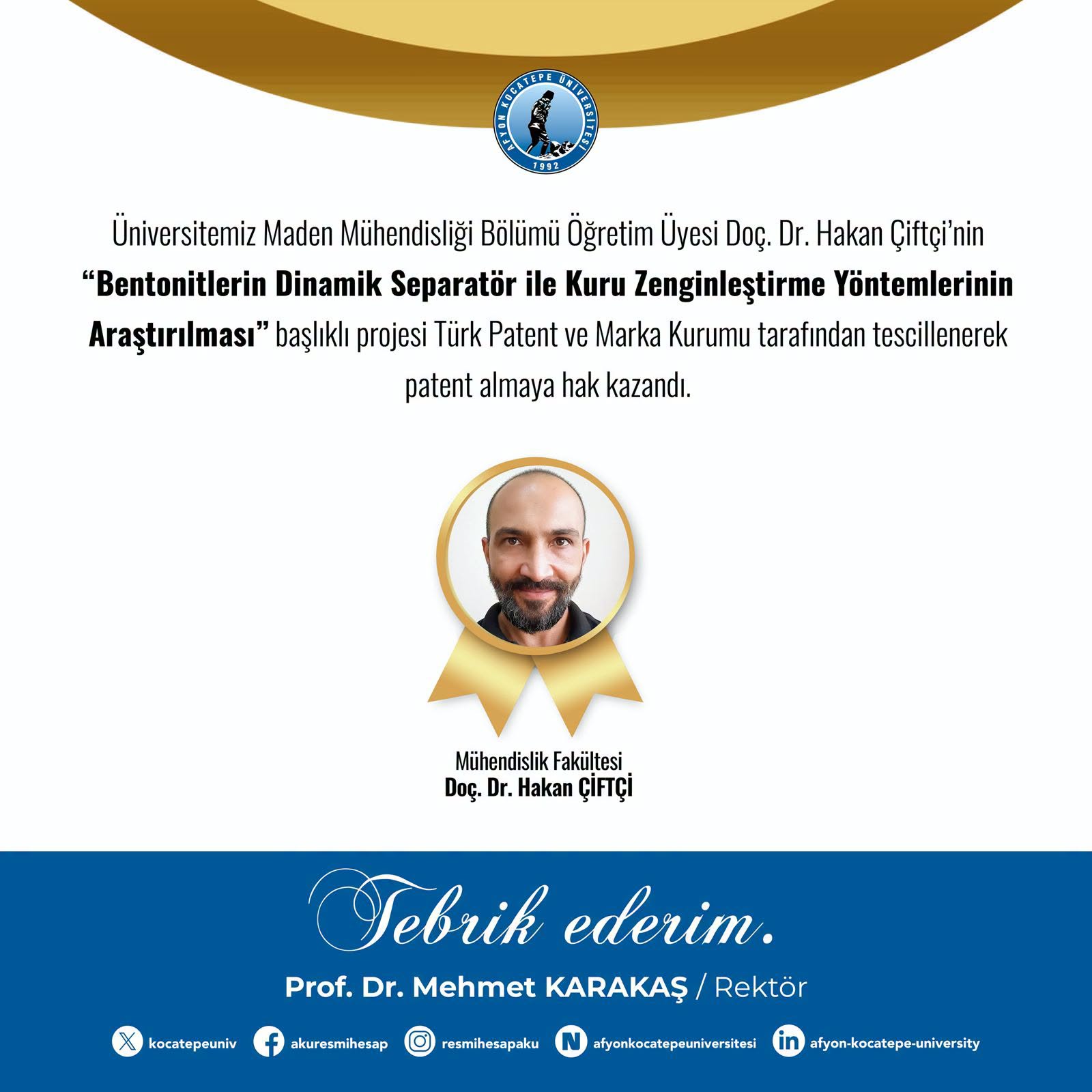 AKÜ Patentlerine Bir Yenisini Ekledi