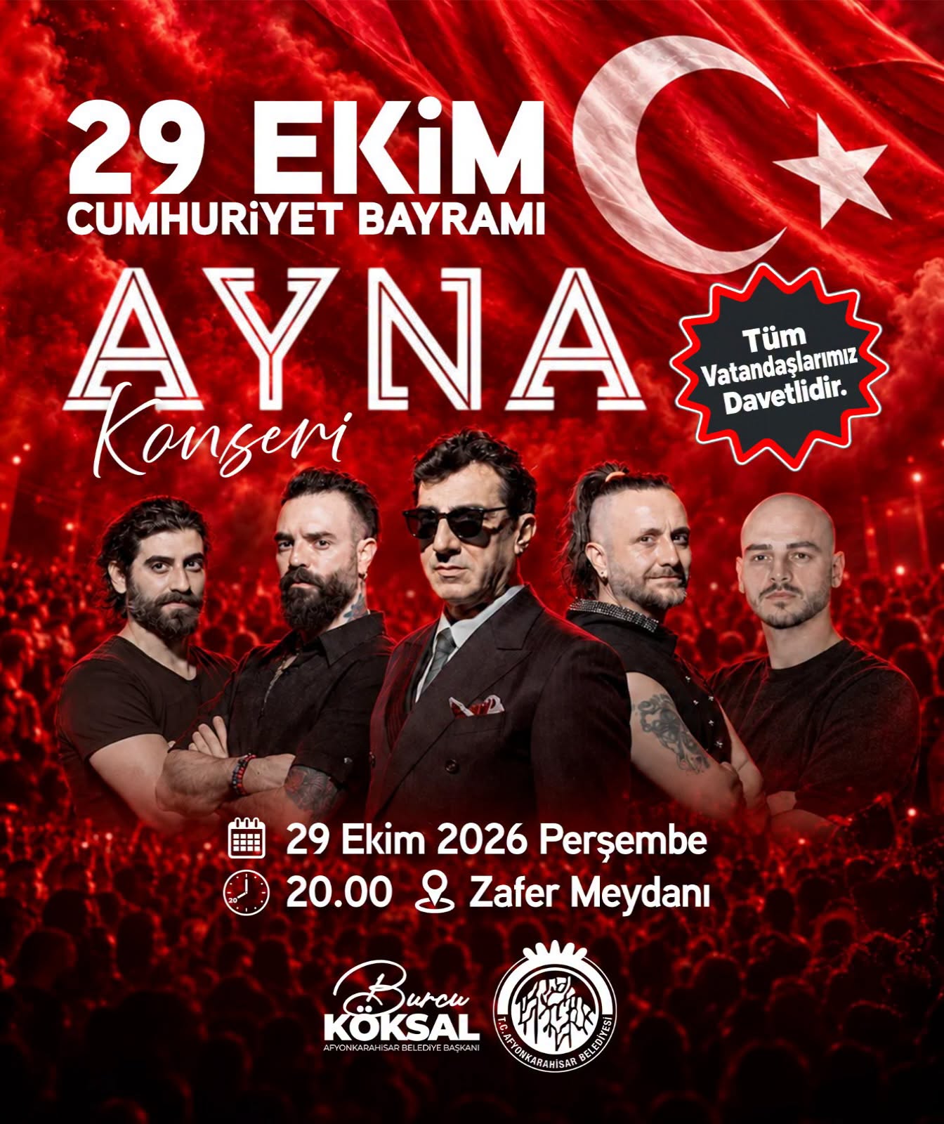 Cumhuriyet Bayramında Ayna Konser Verecek